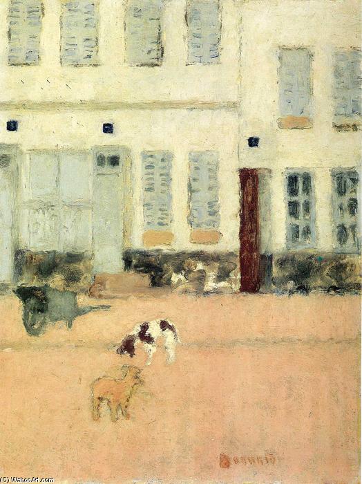 Wikioo.org - สารานุกรมวิจิตรศิลป์ - จิตรกรรม Pierre Bonnard - Street in Eragny-sur-Oise or Dogs in Eragny