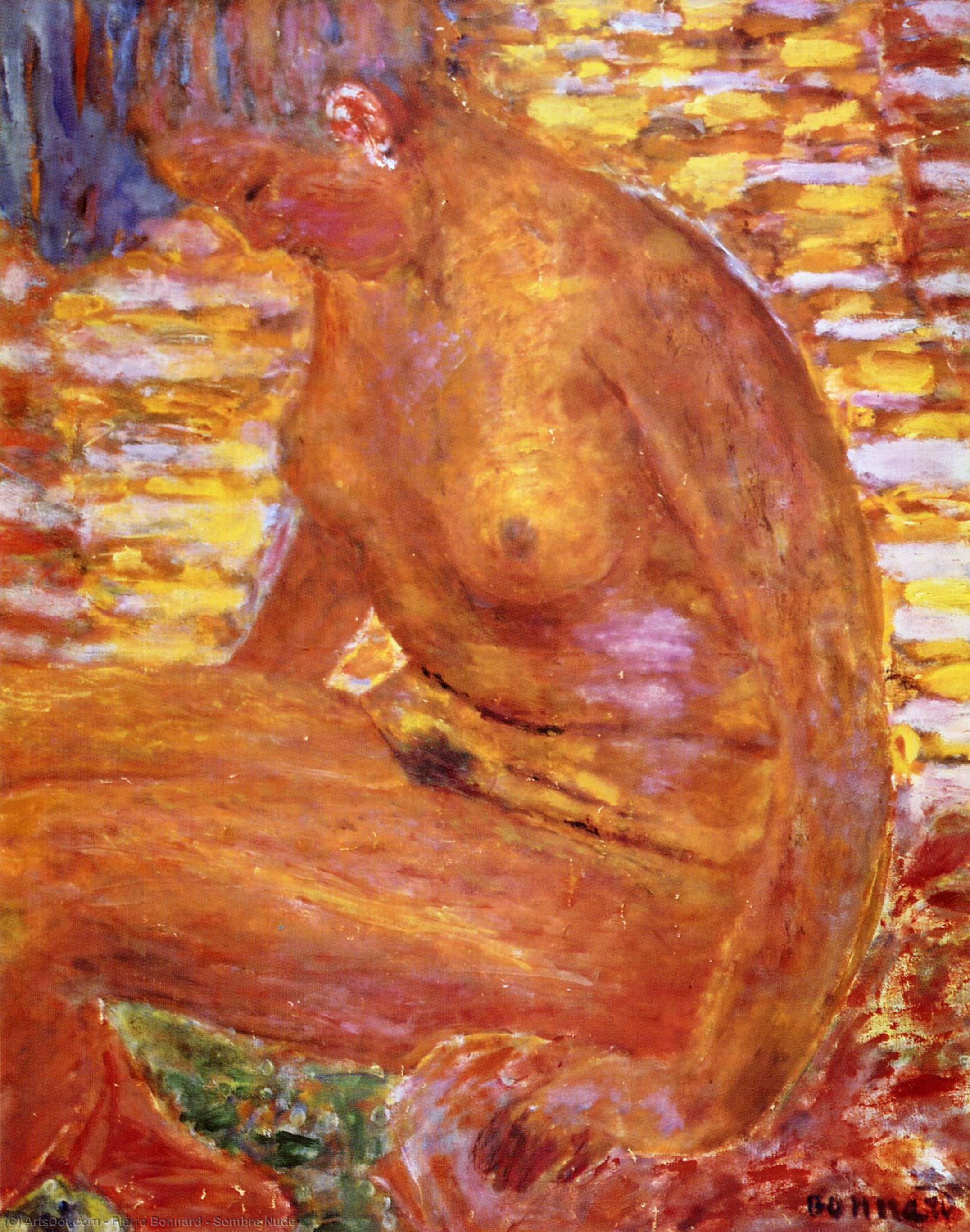 Wikoo.org - موسوعة الفنون الجميلة - اللوحة، العمل الفني Pierre Bonnard - Sombre Nude