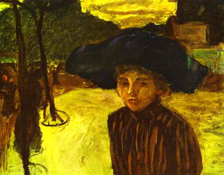 Wikioo.org – L'Encyclopédie des Beaux Arts - Peinture, Oeuvre de Pierre Bonnard - femme dans a bleu chapeau