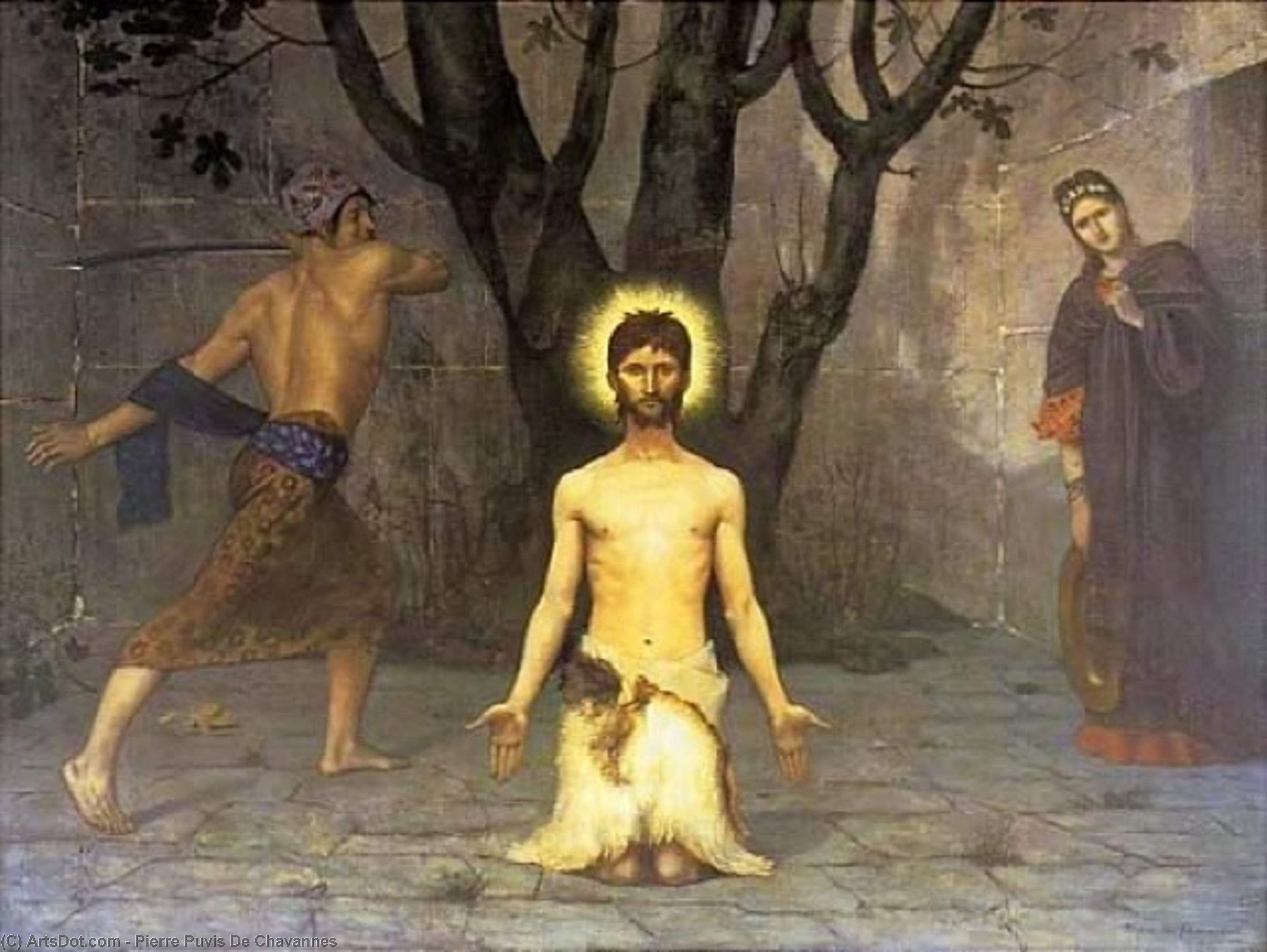 WikiOO.org - אנציקלופדיה לאמנויות יפות - ציור, יצירות אמנות Pierre Puvis De Chavannes - The Beheading of St. John the Baptist