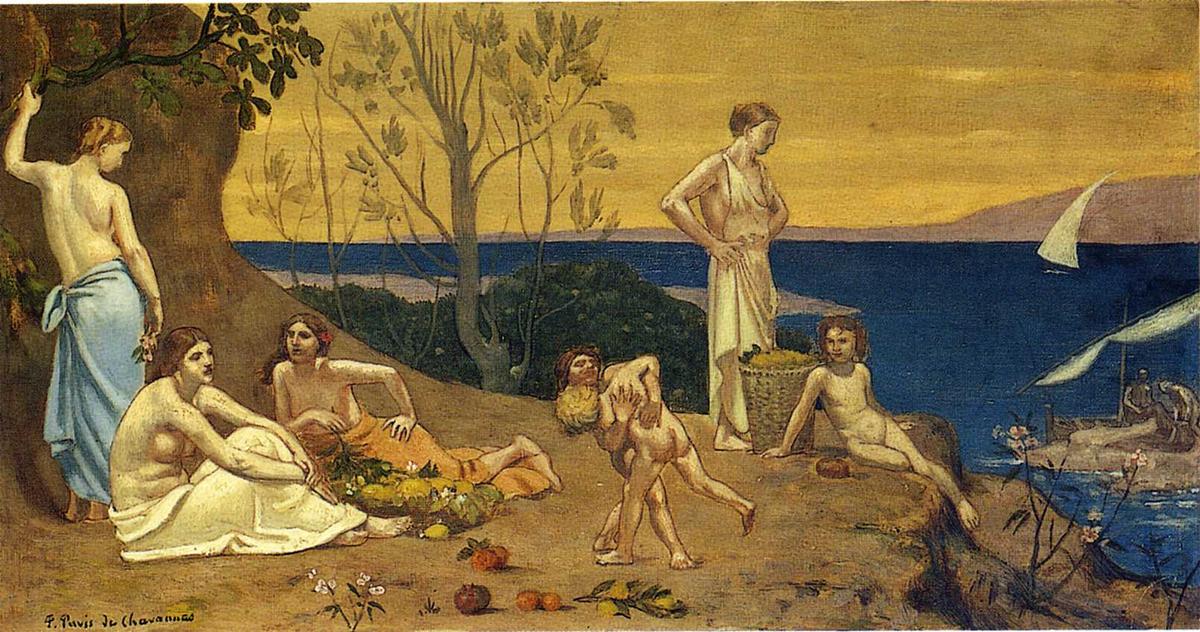 Wikioo.org - The Encyclopedia of Fine Arts - Painting, Artwork by Pierre Puvis De Chavannes - The Happy Land