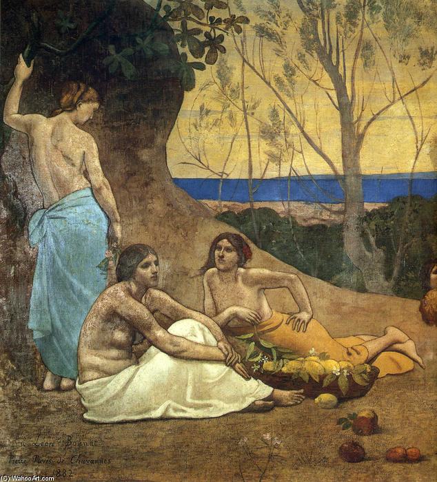 Wikioo.org - The Encyclopedia of Fine Arts - Painting, Artwork by Pierre Puvis De Chavannes - The Happy Land (detail)