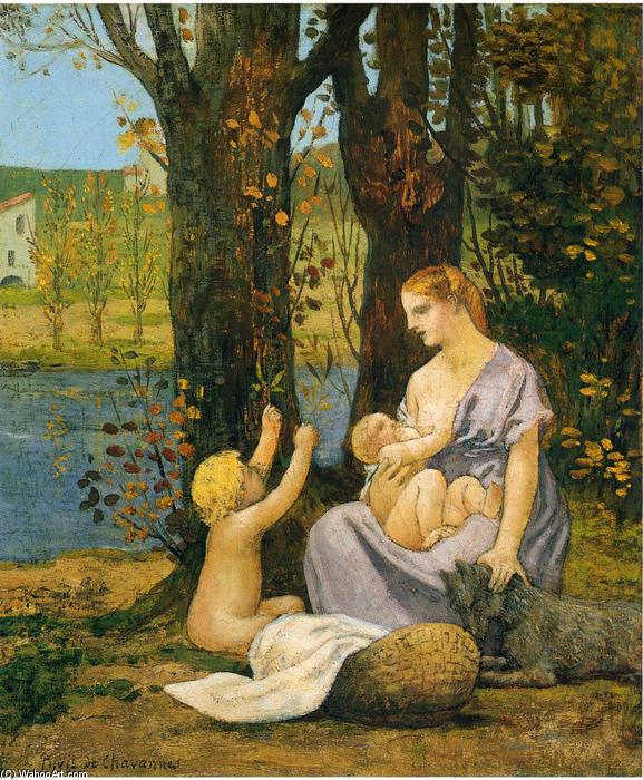 Wikioo.org - The Encyclopedia of Fine Arts - Painting, Artwork by Pierre Puvis De Chavannes - Allegory of Charity