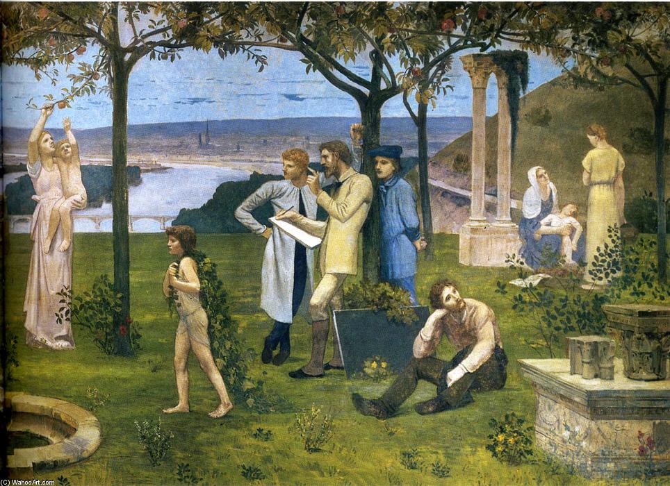 WikiOO.org - Encyclopedia of Fine Arts - Maľba, Artwork Pierre Puvis De Chavannes - Between Art and Nature (detail)