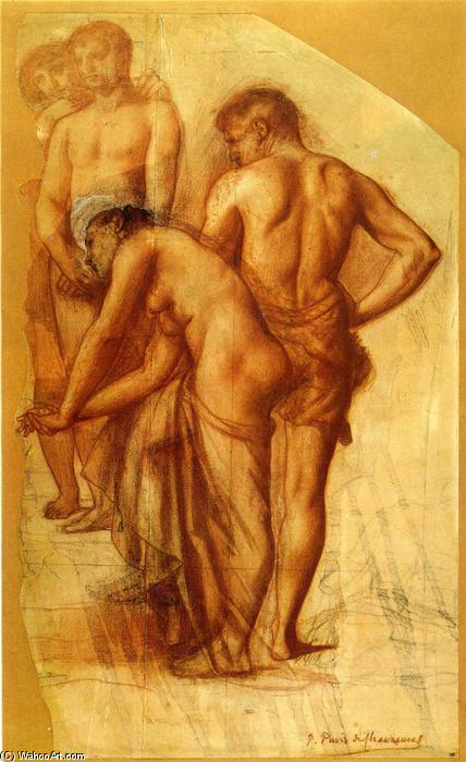 Wikioo.org - The Encyclopedia of Fine Arts - Painting, Artwork by Pierre Puvis De Chavannes - Study for Four Figures in Rest