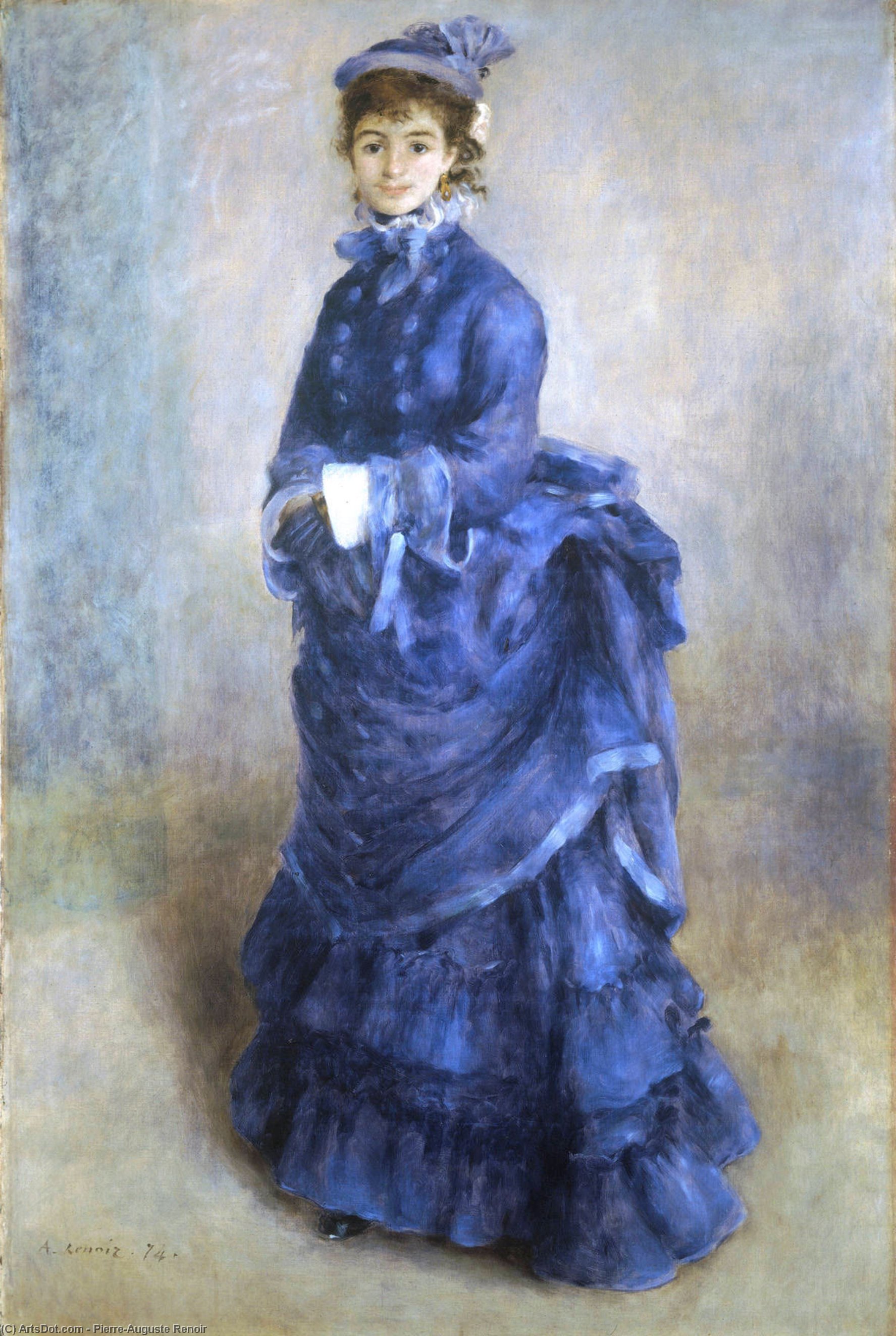 WikiOO.org - Энциклопедия изобразительного искусства - Живопись, Картины  Pierre-Auguste Renoir - синий женщина