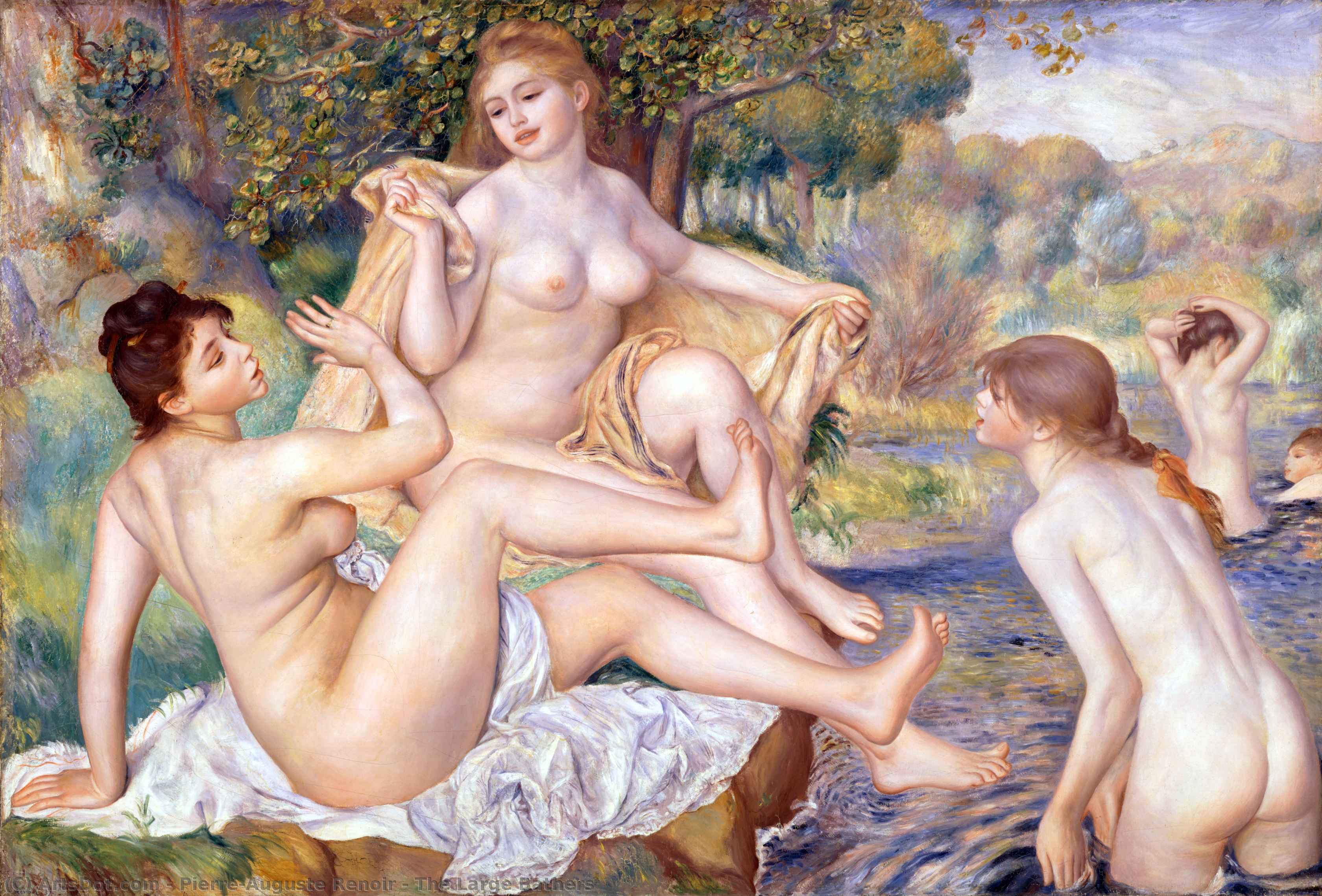 Wikioo.org – L'Enciclopedia delle Belle Arti - Pittura, Opere di Pierre-Auguste Renoir - il di grandi dimensioni bagnanti