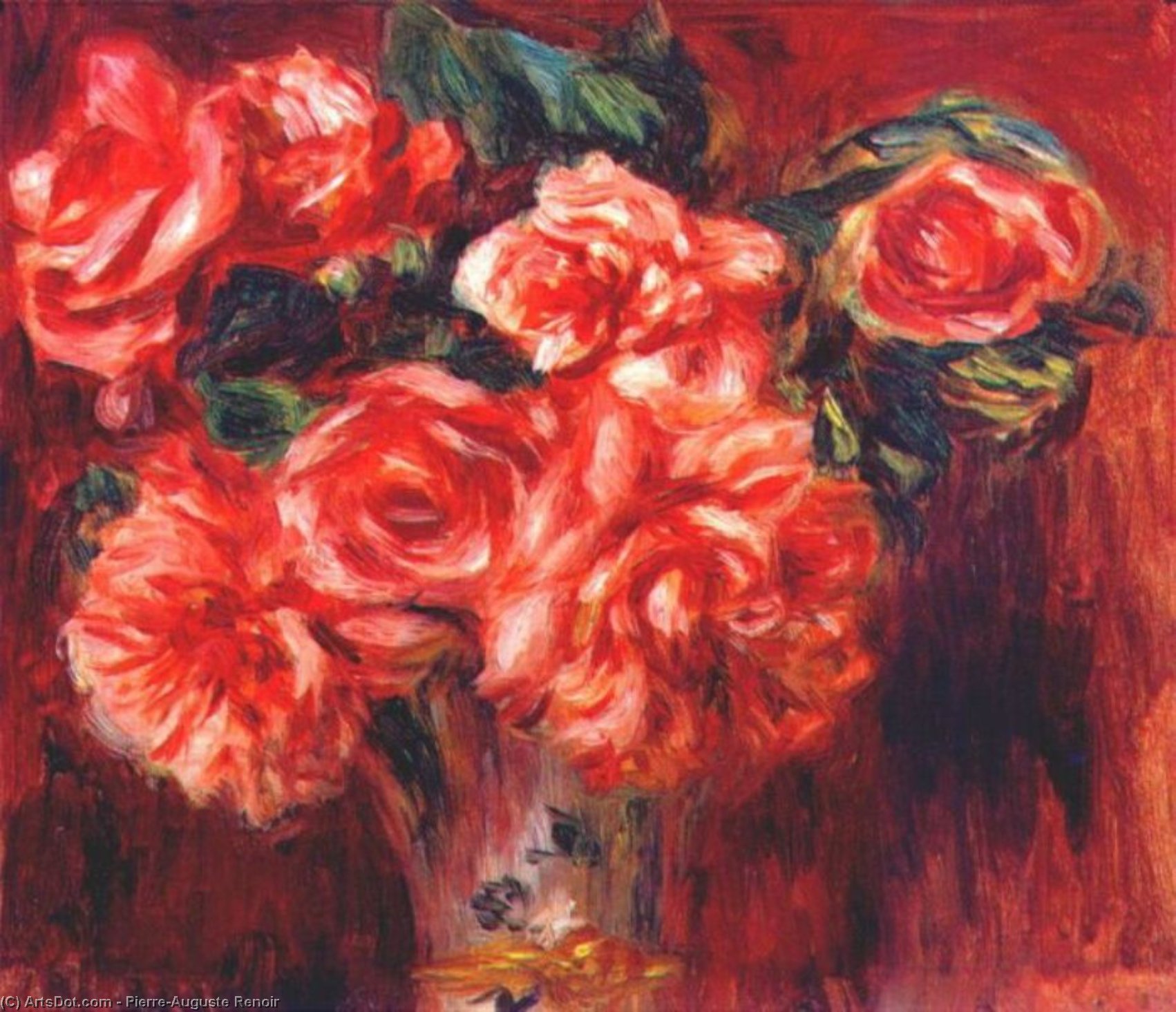 Wikioo.org - The Encyclopedia of Fine Arts - Painting, Artwork by Pierre-Auguste Renoir - Moss roses