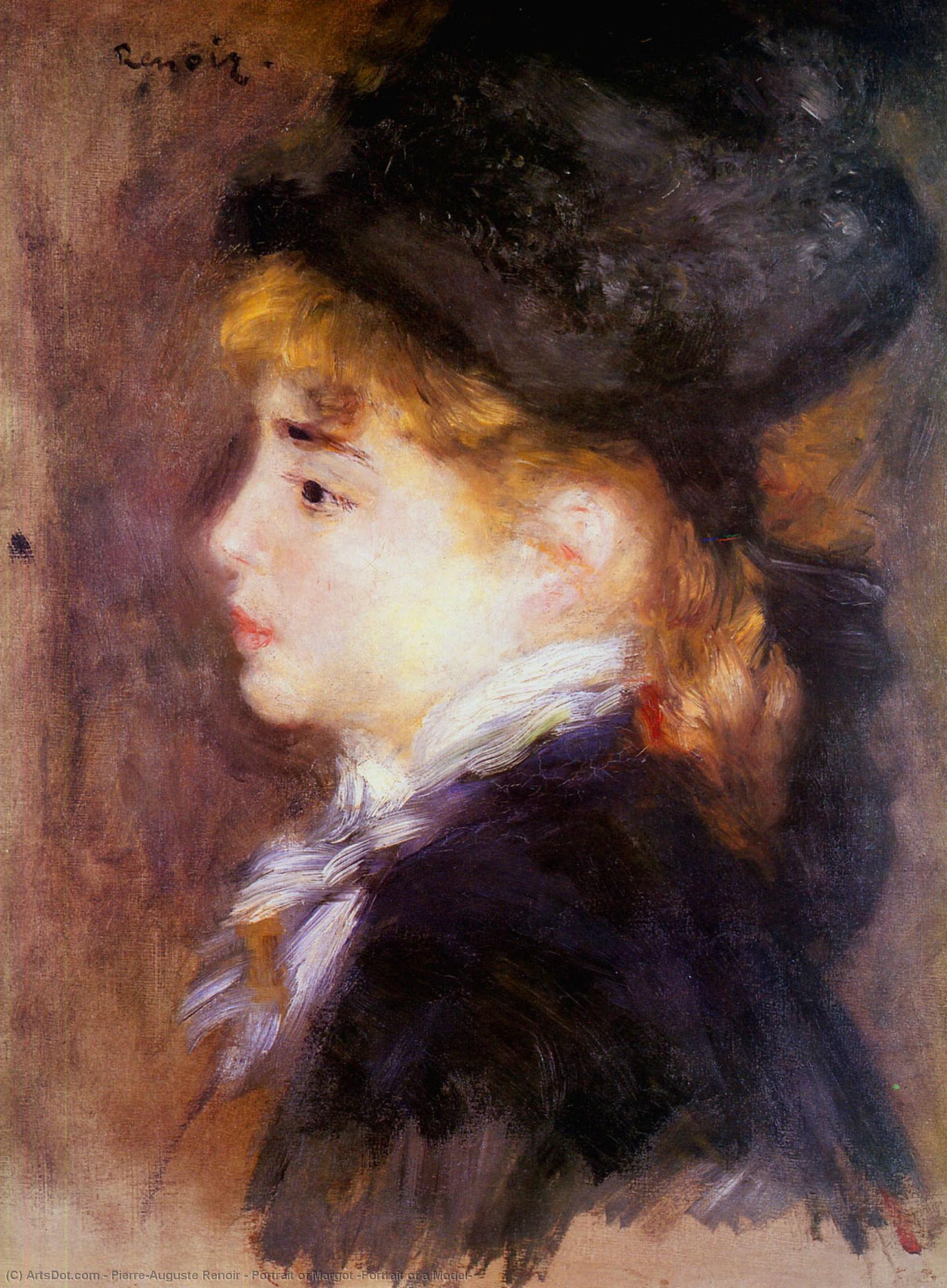 Wikioo.org - The Encyclopedia of Fine Arts - Painting, Artwork by Pierre-Auguste Renoir - Portrait of Margot (Portrait of a Model)