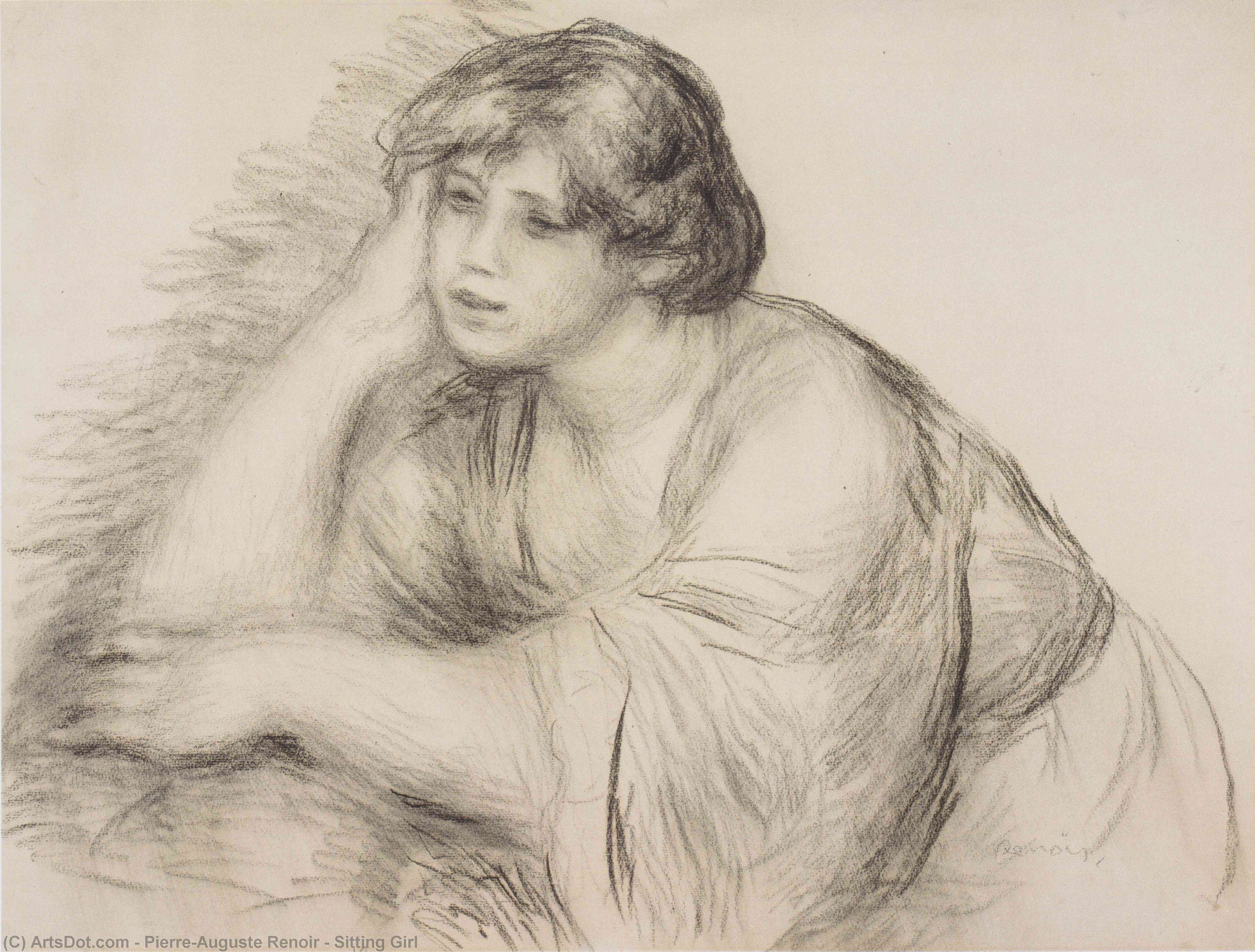Wikioo.org - The Encyclopedia of Fine Arts - Painting, Artwork by Pierre-Auguste Renoir - Sitting Girl