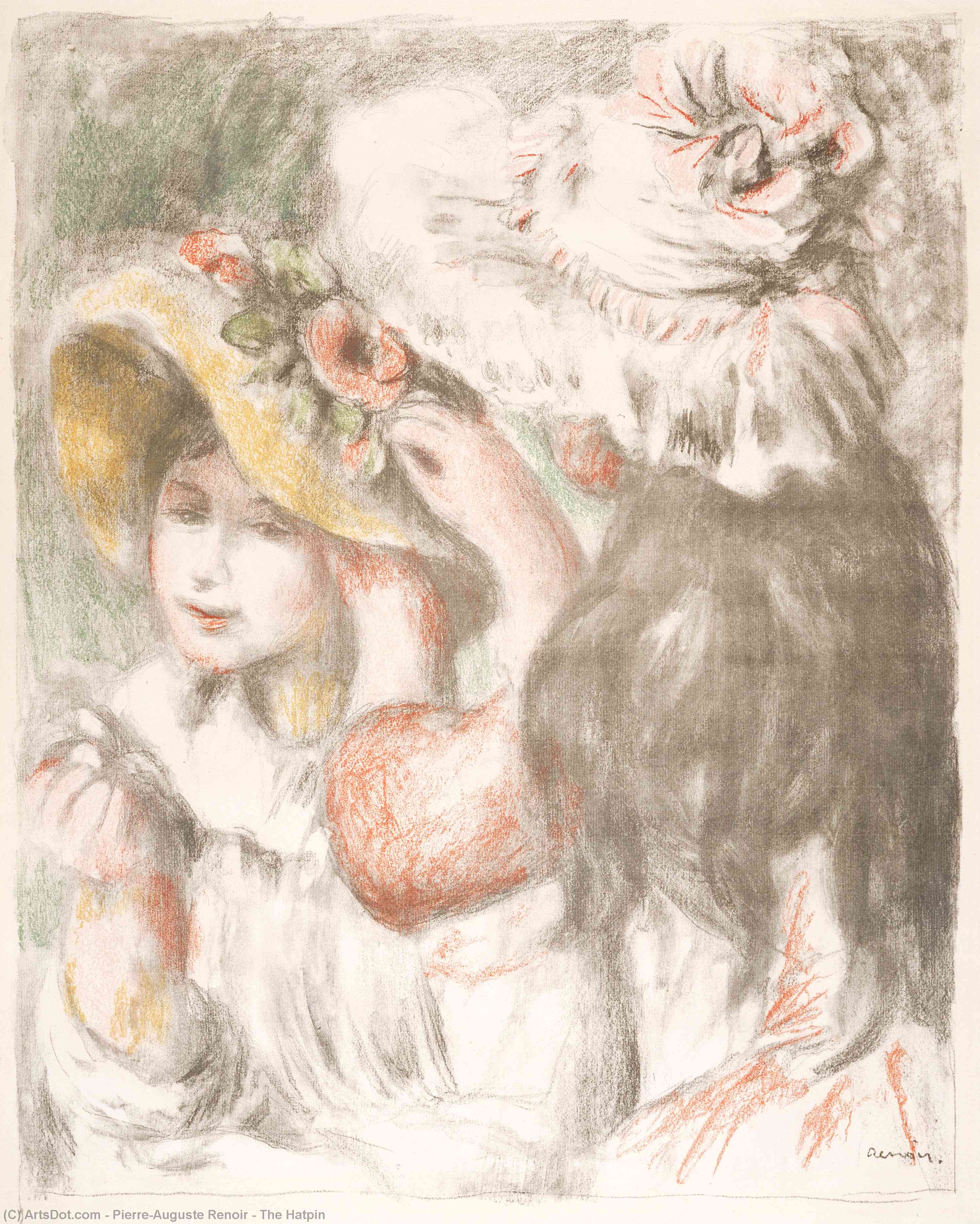 Wikioo.org - Bách khoa toàn thư về mỹ thuật - Vẽ tranh, Tác phẩm nghệ thuật Pierre-Auguste Renoir - The Hatpin