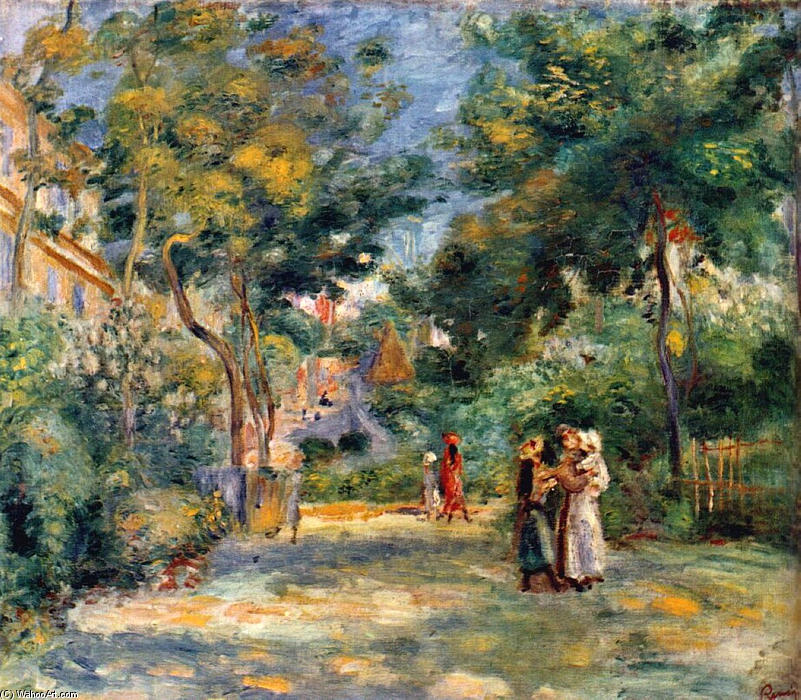 Wikioo.org - The Encyclopedia of Fine Arts - Painting, Artwork by Pierre-Auguste Renoir - Figures in a Garden
