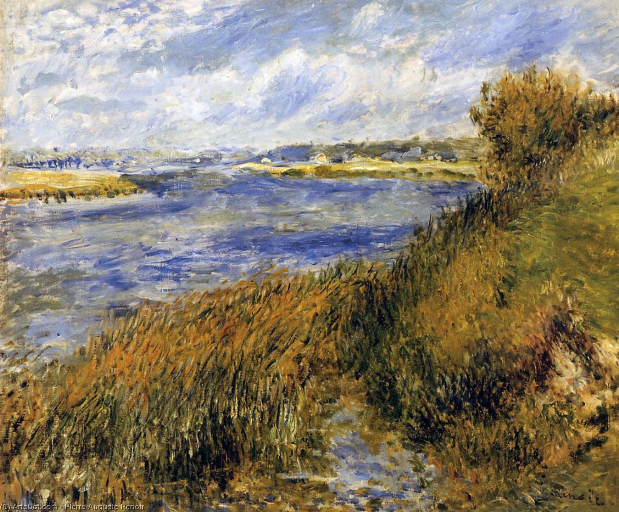 Wikioo.org - สารานุกรมวิจิตรศิลป์ - จิตรกรรม Pierre-Auguste Renoir - The Banks of the Seine at Champrosay