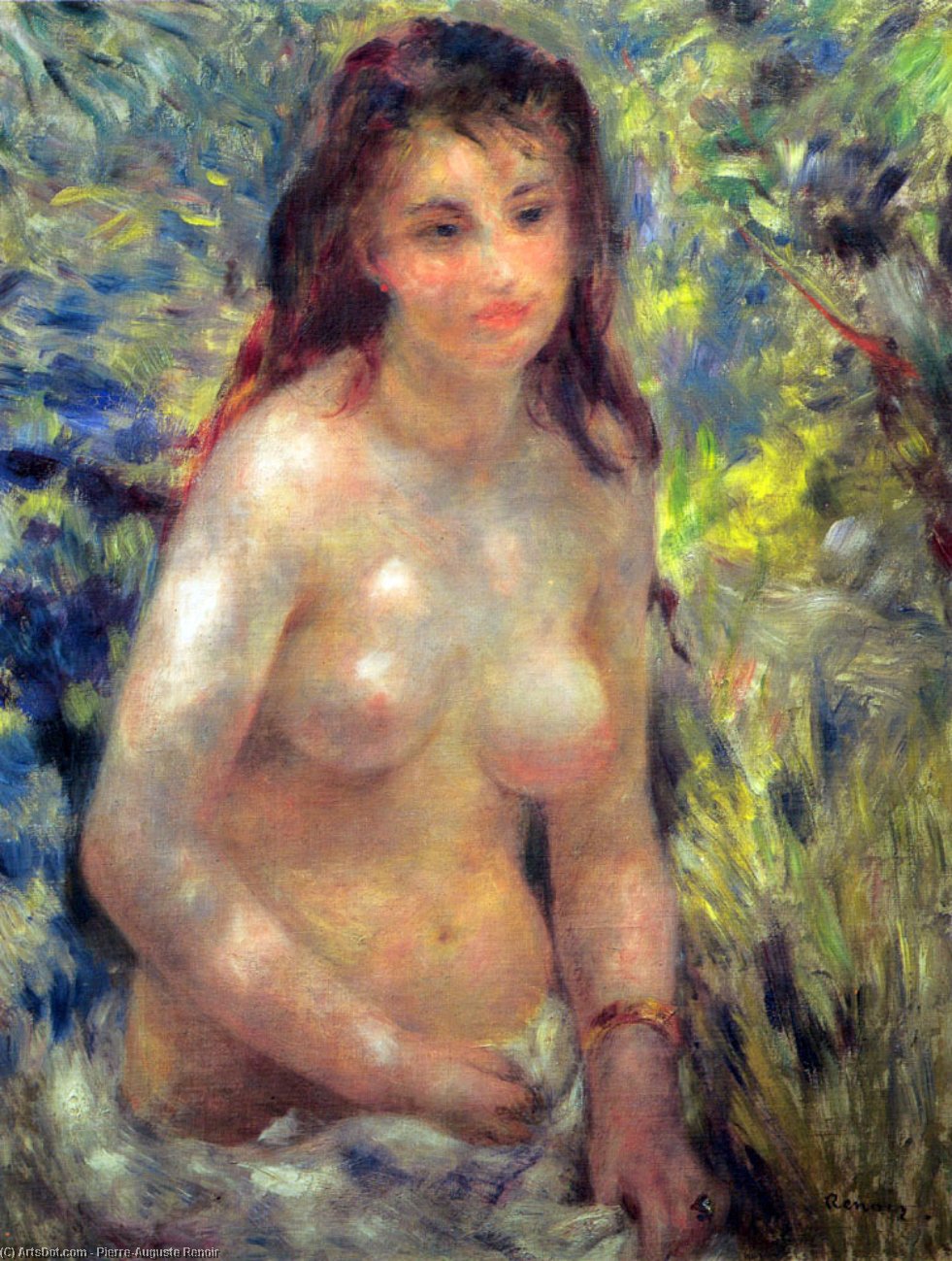Wikioo.org - The Encyclopedia of Fine Arts - Painting, Artwork by Pierre-Auguste Renoir - Study Torso Sunlight Effect