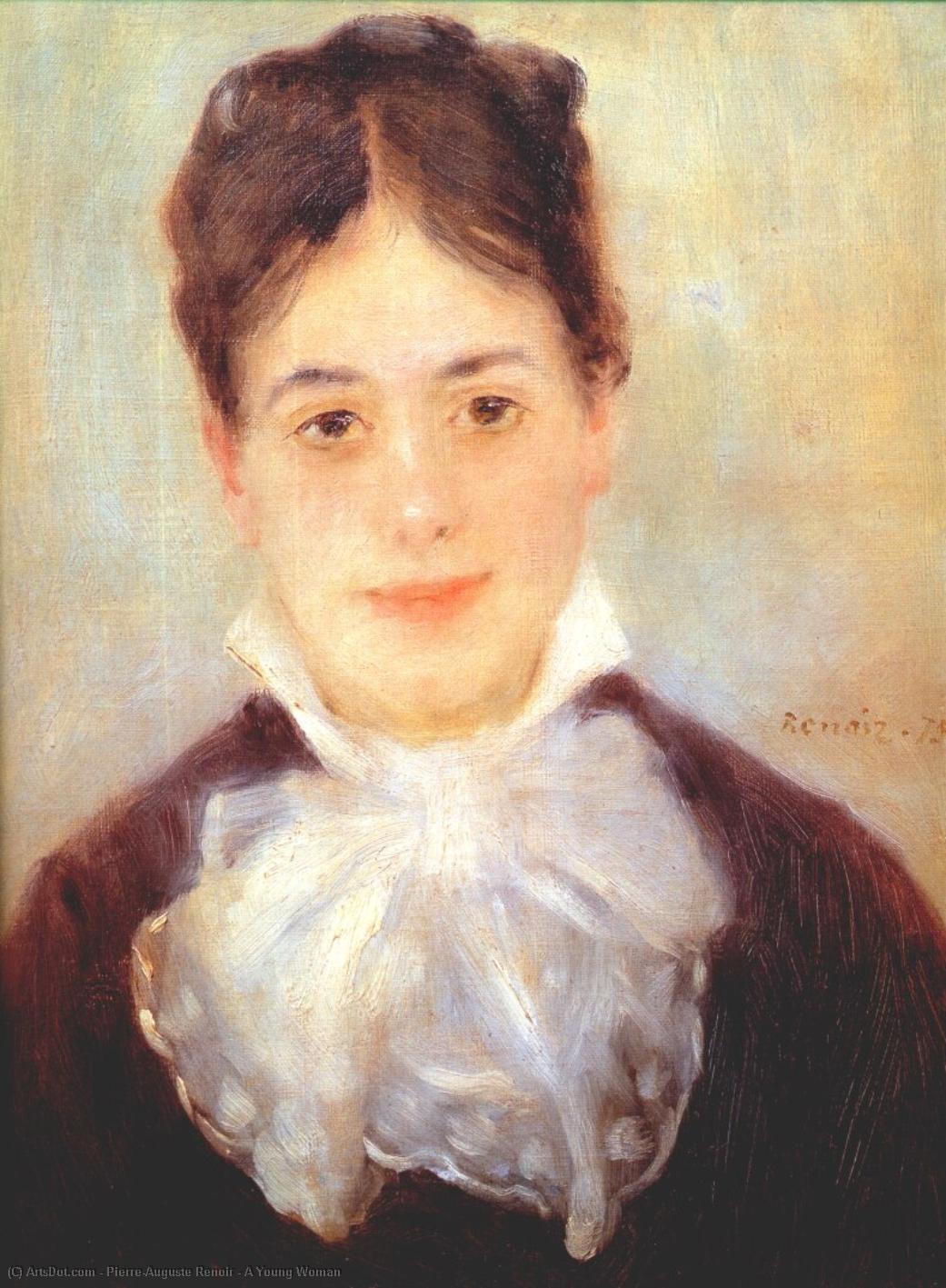 WikiOO.org – 美術百科全書 - 繪畫，作品 Pierre-Auguste Renoir -  一个年轻的 女性