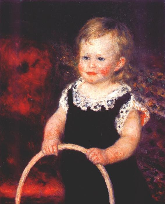 WikiOO.org - 百科事典 - 絵画、アートワーク Pierre-Auguste Renoir - を持った子 a フープ