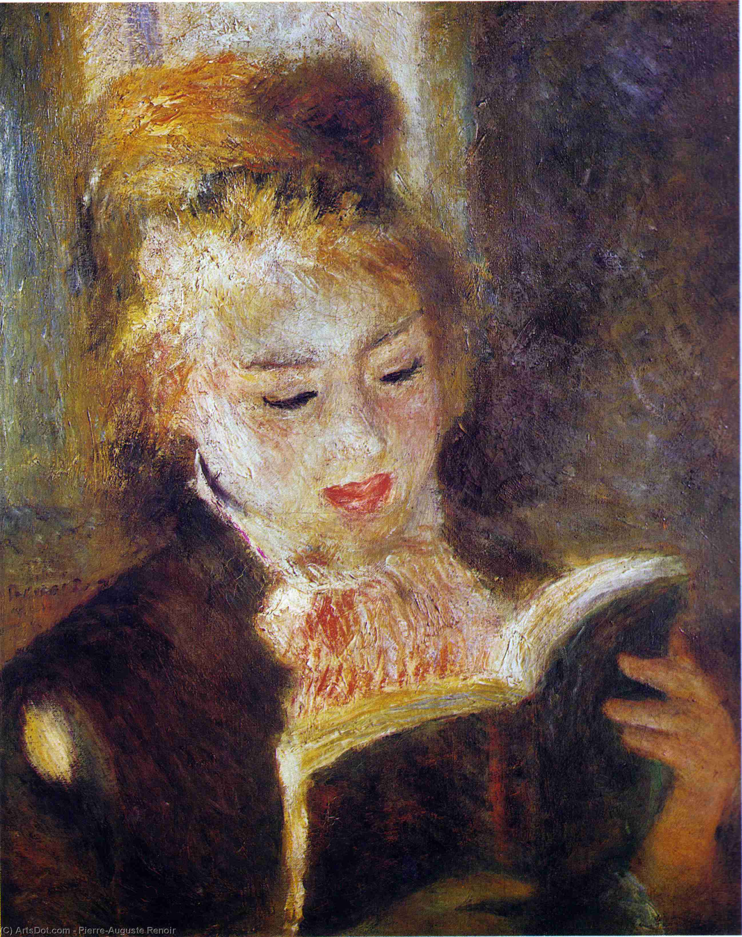 WikiOO.org - Enciclopédia das Belas Artes - Pintura, Arte por Pierre-Auguste Renoir - The Reader (Young Woman Reading a Book)