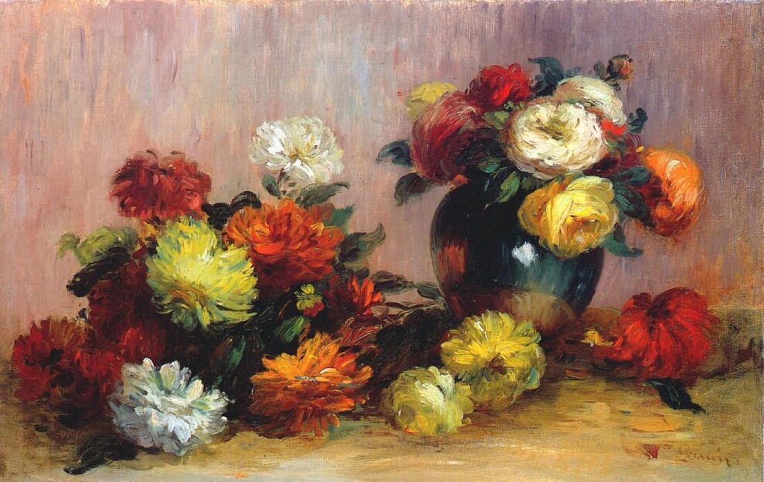 Wikioo.org – L'Enciclopedia delle Belle Arti - Pittura, Opere di Pierre-Auguste Renoir - bouquet di  fiori