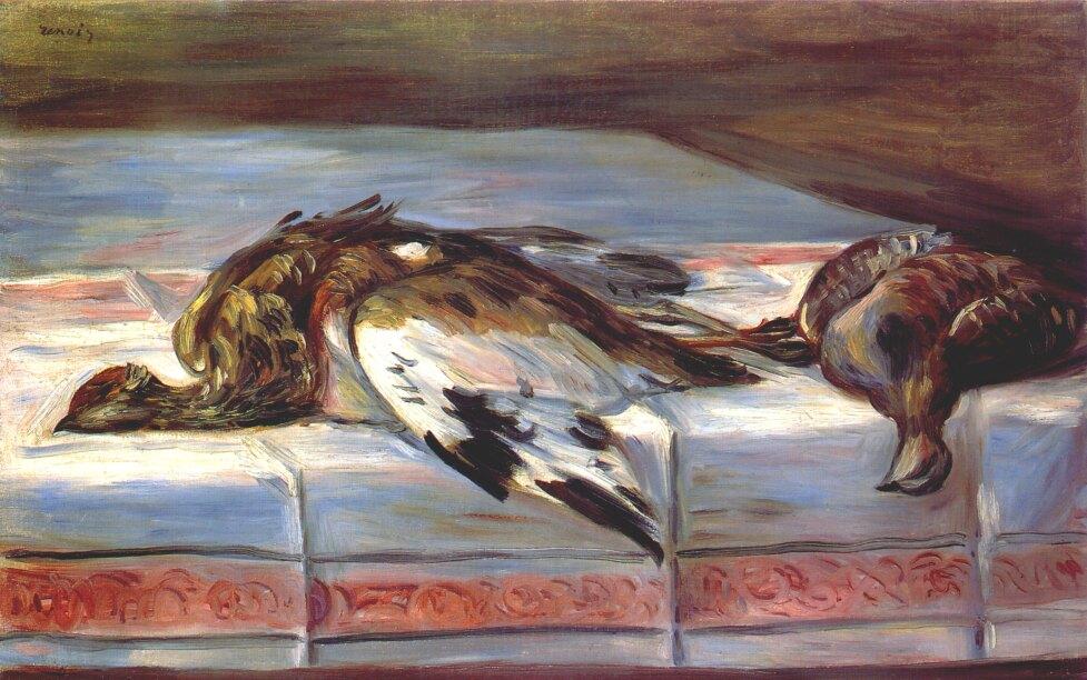 WikiOO.org - دایره المعارف هنرهای زیبا - نقاشی، آثار هنری Pierre-Auguste Renoir - Still life with pheasant and partridge