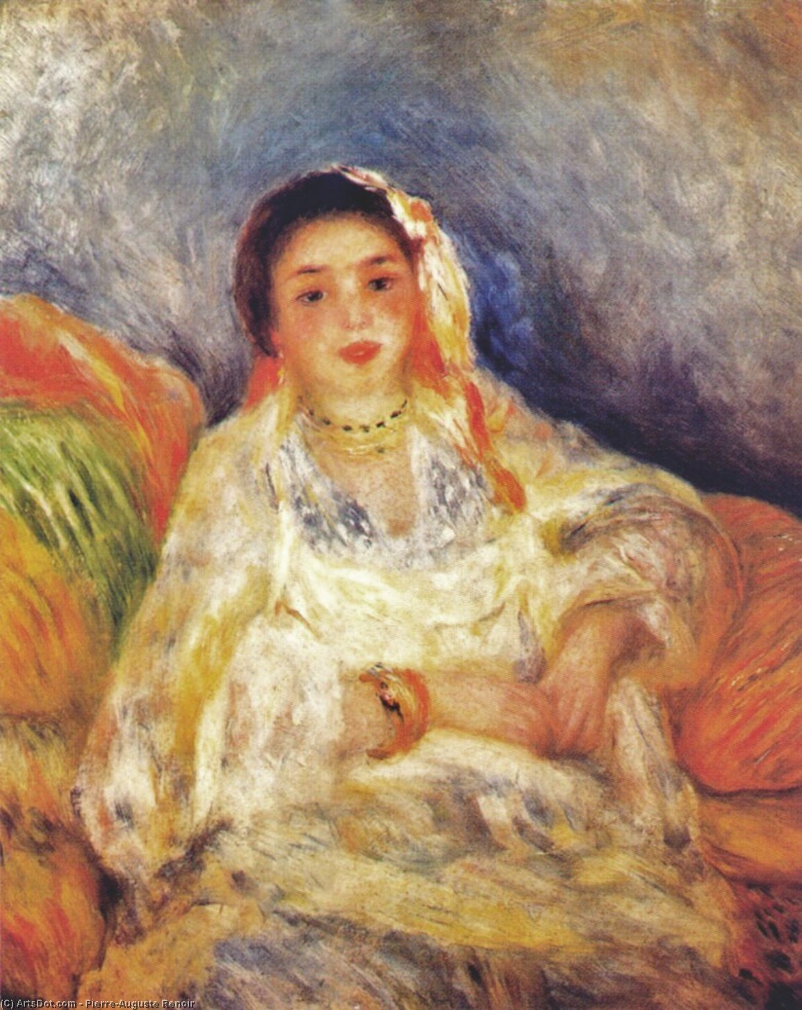 Wikioo.org - The Encyclopedia of Fine Arts - Painting, Artwork by Pierre-Auguste Renoir - Algerian woman seated