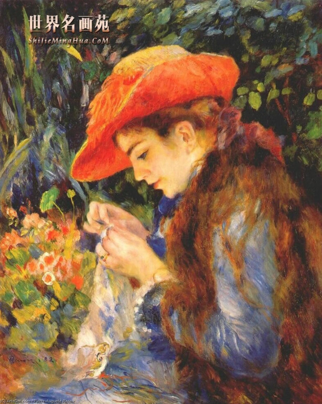 Wikioo.org - The Encyclopedia of Fine Arts - Painting, Artwork by Pierre-Auguste Renoir - Marie Therese durand ruel sewing