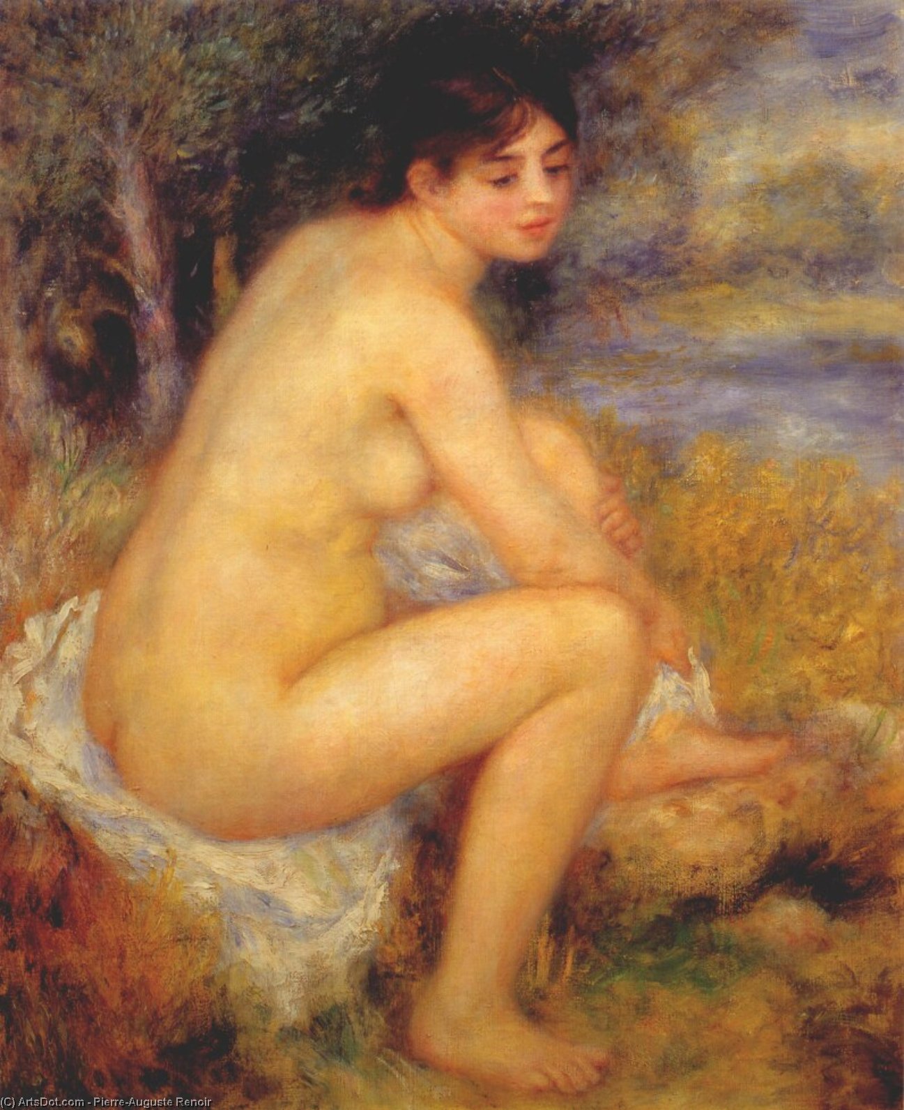 Wikioo.org - The Encyclopedia of Fine Arts - Painting, Artwork by Pierre-Auguste Renoir - Nude in a landscape