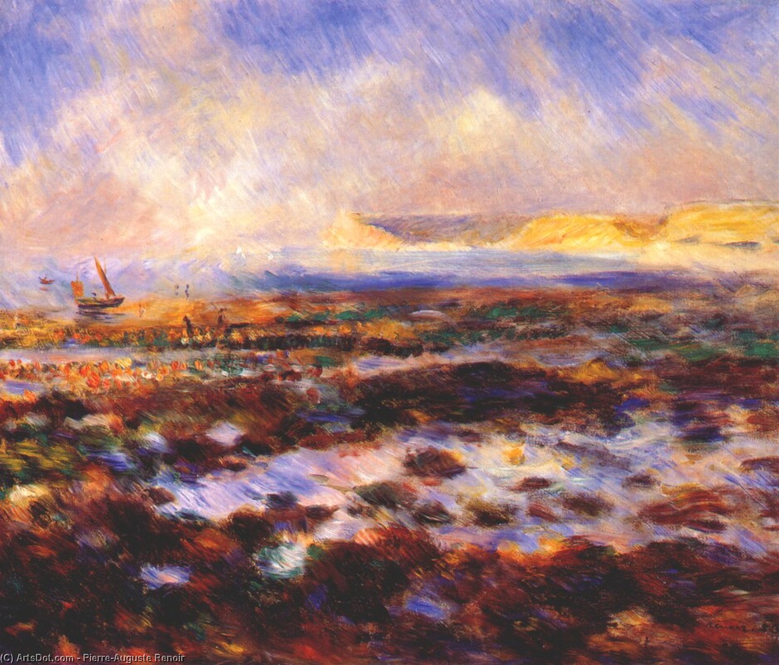 Wikoo.org - موسوعة الفنون الجميلة - اللوحة، العمل الفني Pierre-Auguste Renoir - Seascape