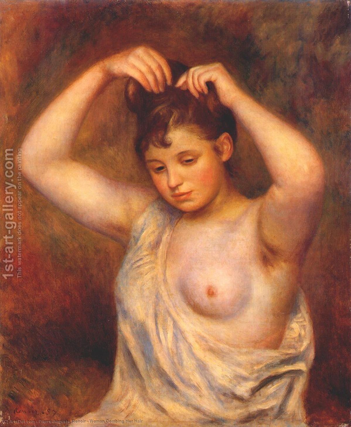 WikiOO.org - Encyclopedia of Fine Arts - Schilderen, Artwork Pierre-Auguste Renoir - Woman Combing Her Hair