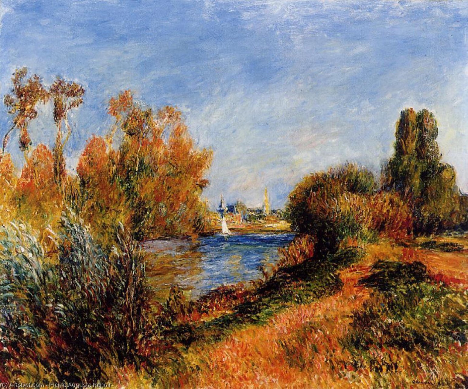 WikiOO.org – 美術百科全書 - 繪畫，作品 Pierre-Auguste Renoir -  塞纳河 在  阿让特伊