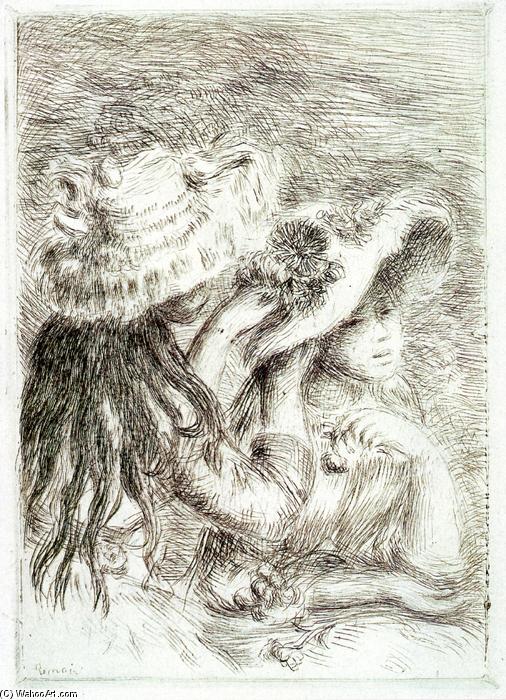 WikiOO.org - Encyclopedia of Fine Arts - Festés, Grafika Pierre-Auguste Renoir - The Hat Pinned