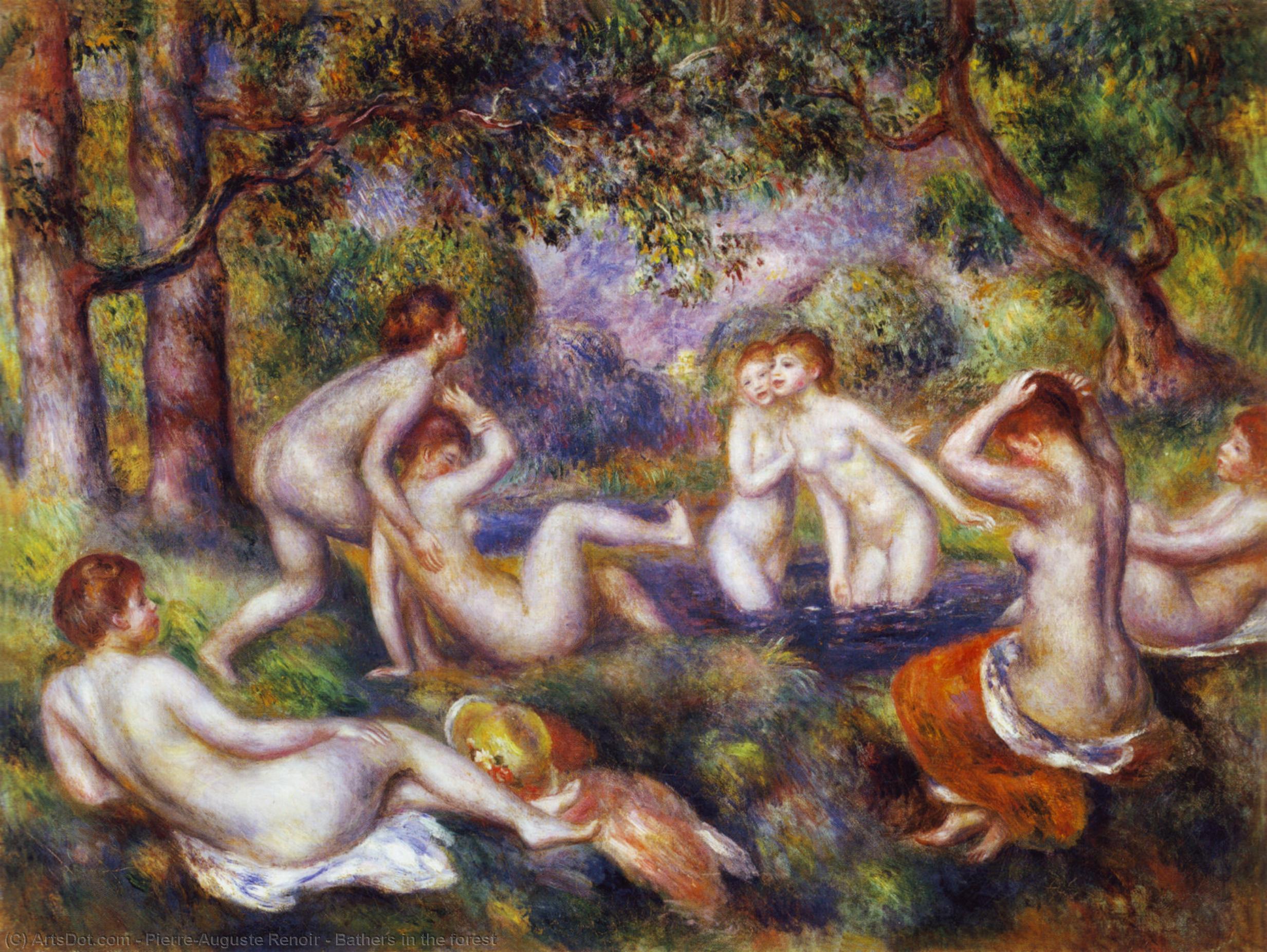 Wikioo.org – La Enciclopedia de las Bellas Artes - Pintura, Obras de arte de Pierre-Auguste Renoir - Bañistas en el  bosque
