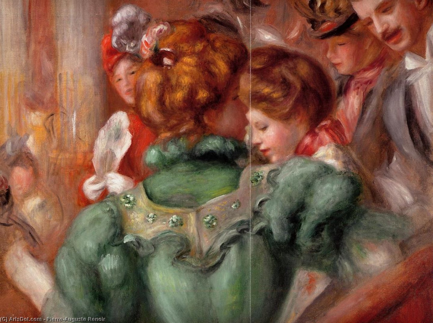 Wikoo.org - موسوعة الفنون الجميلة - اللوحة، العمل الفني Pierre-Auguste Renoir - A Box in the Theater des Varietes