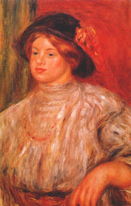WikiOO.org - Enciklopedija dailės - Tapyba, meno kuriniai Pierre-Auguste Renoir - Gabrielle with a large hat