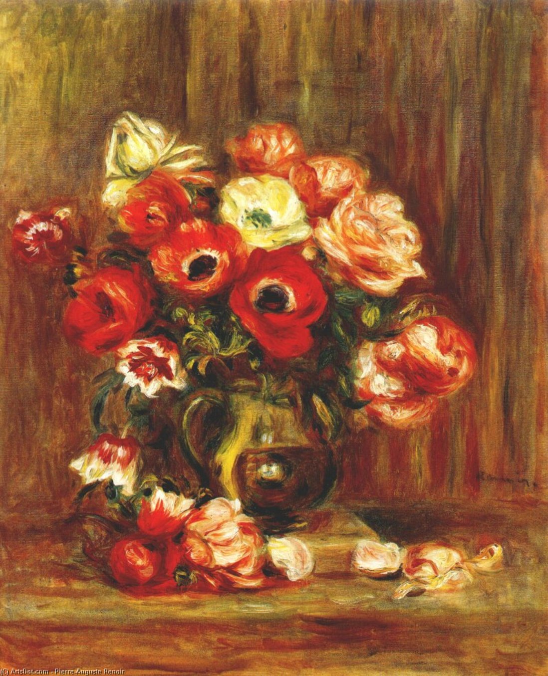 Wikioo.org – L'Encyclopédie des Beaux Arts - Peinture, Oeuvre de Pierre-Auguste Renoir - nature morte avec des anémones