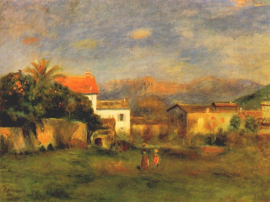 WikiOO.org - Encyclopedia of Fine Arts - Festés, Grafika Pierre-Auguste Renoir - View of cagnes