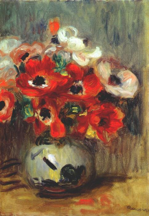 WikiOO.org - Encyclopedia of Fine Arts - Maľba, Artwork Pierre-Auguste Renoir - Anemones