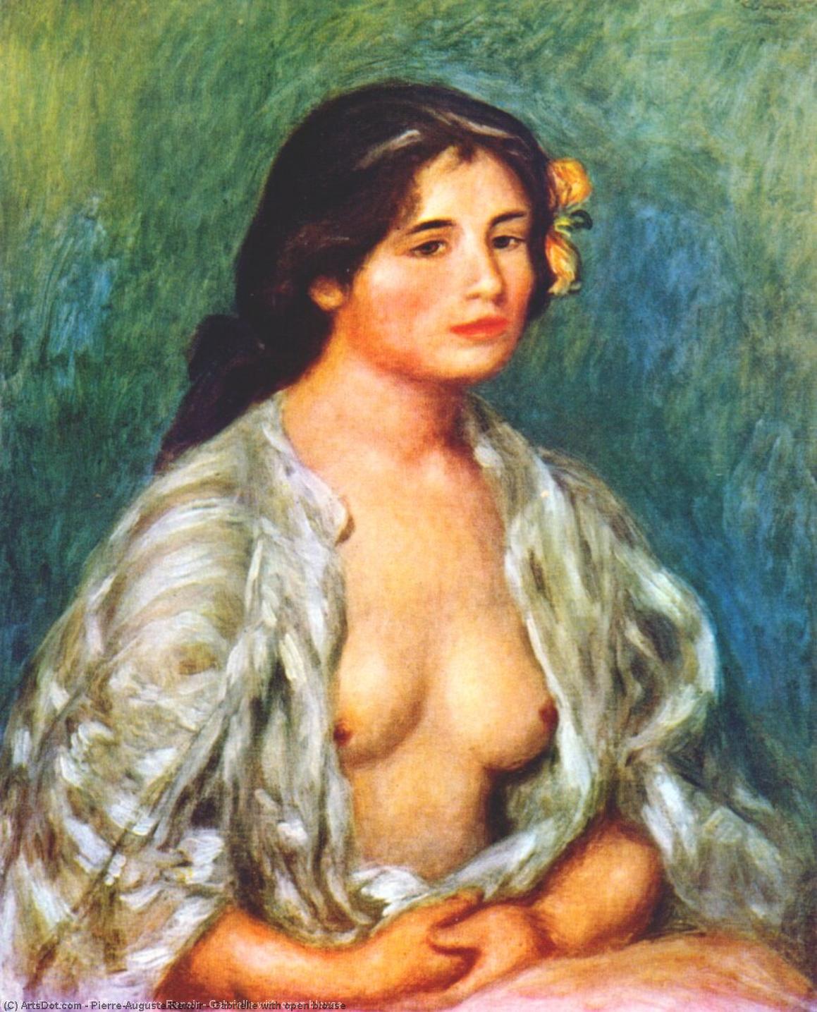 Wikioo.org - The Encyclopedia of Fine Arts - Painting, Artwork by Pierre-Auguste Renoir - Gabrielle with open blouse
