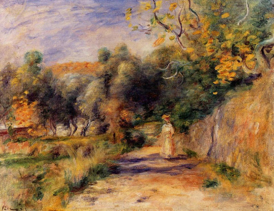 Wikoo.org - موسوعة الفنون الجميلة - اللوحة، العمل الفني Pierre-Auguste Renoir - Landscape at Cagnes