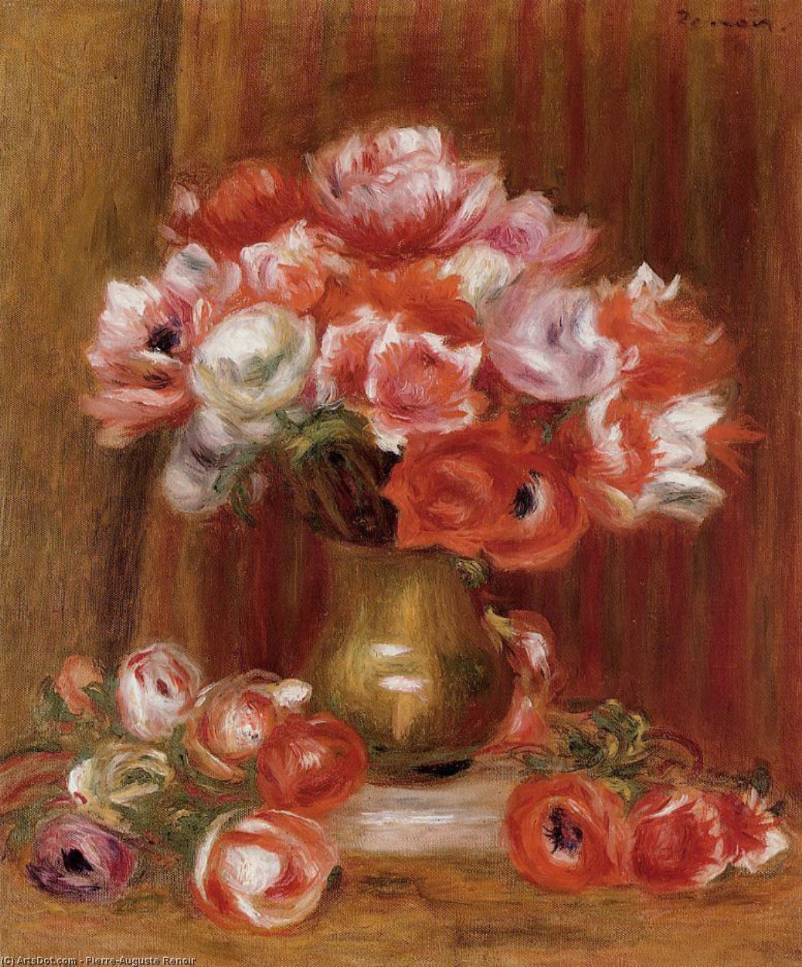 WikiOO.org - Εγκυκλοπαίδεια Καλών Τεχνών - Ζωγραφική, έργα τέχνης Pierre-Auguste Renoir - Anemones