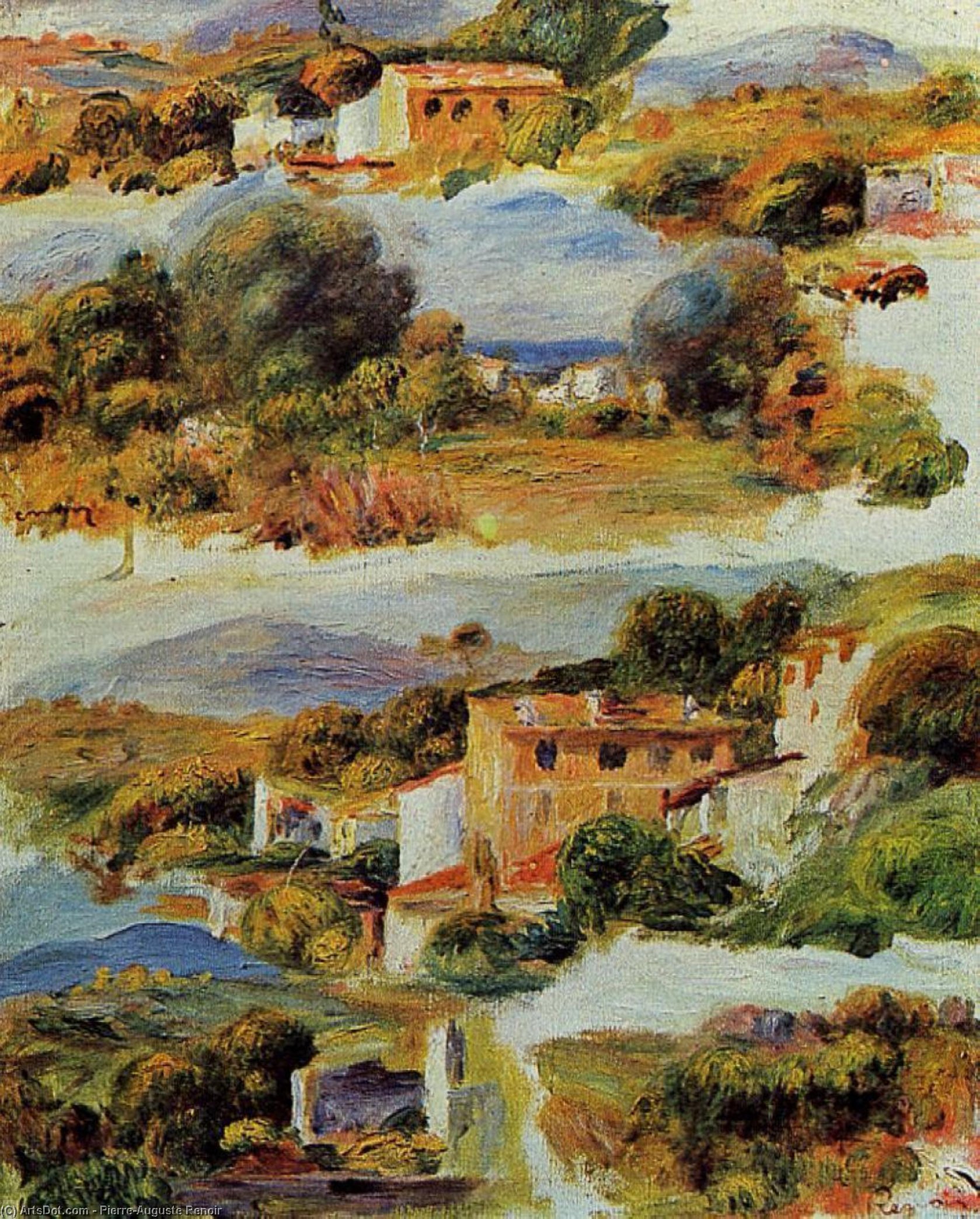 Wikioo.org - The Encyclopedia of Fine Arts - Painting, Artwork by Pierre-Auguste Renoir - Houses at Cagnes