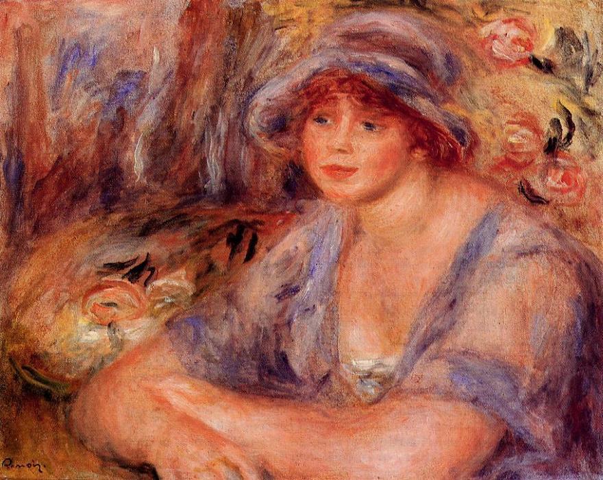 WikiOO.org - Encyclopedia of Fine Arts - Maleri, Artwork Pierre-Auguste Renoir - Andree in Blue (Andree Heurschling)