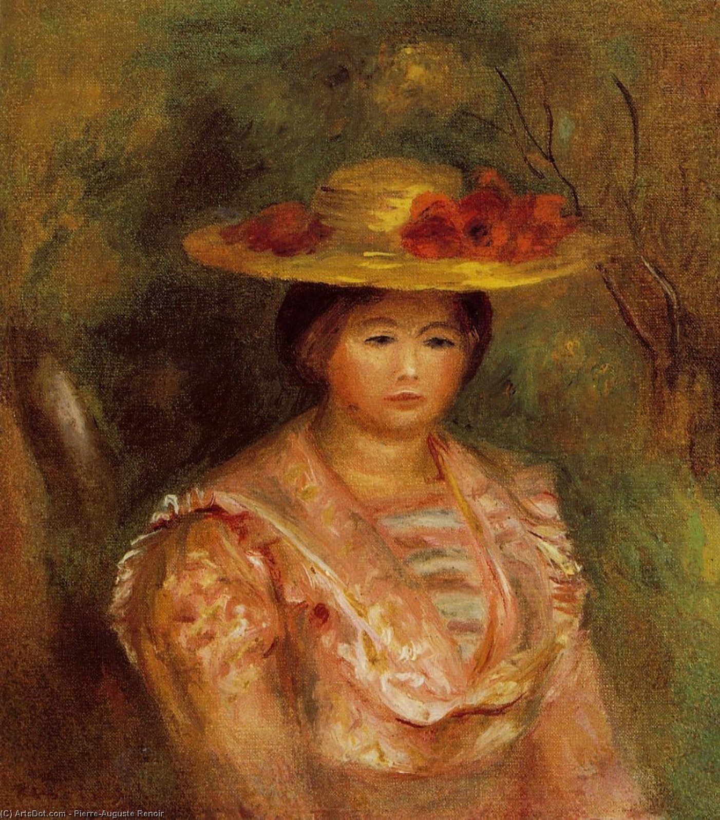 Wikoo.org - موسوعة الفنون الجميلة - اللوحة، العمل الفني Pierre-Auguste Renoir - Bust of a Woman (Gabrielle)