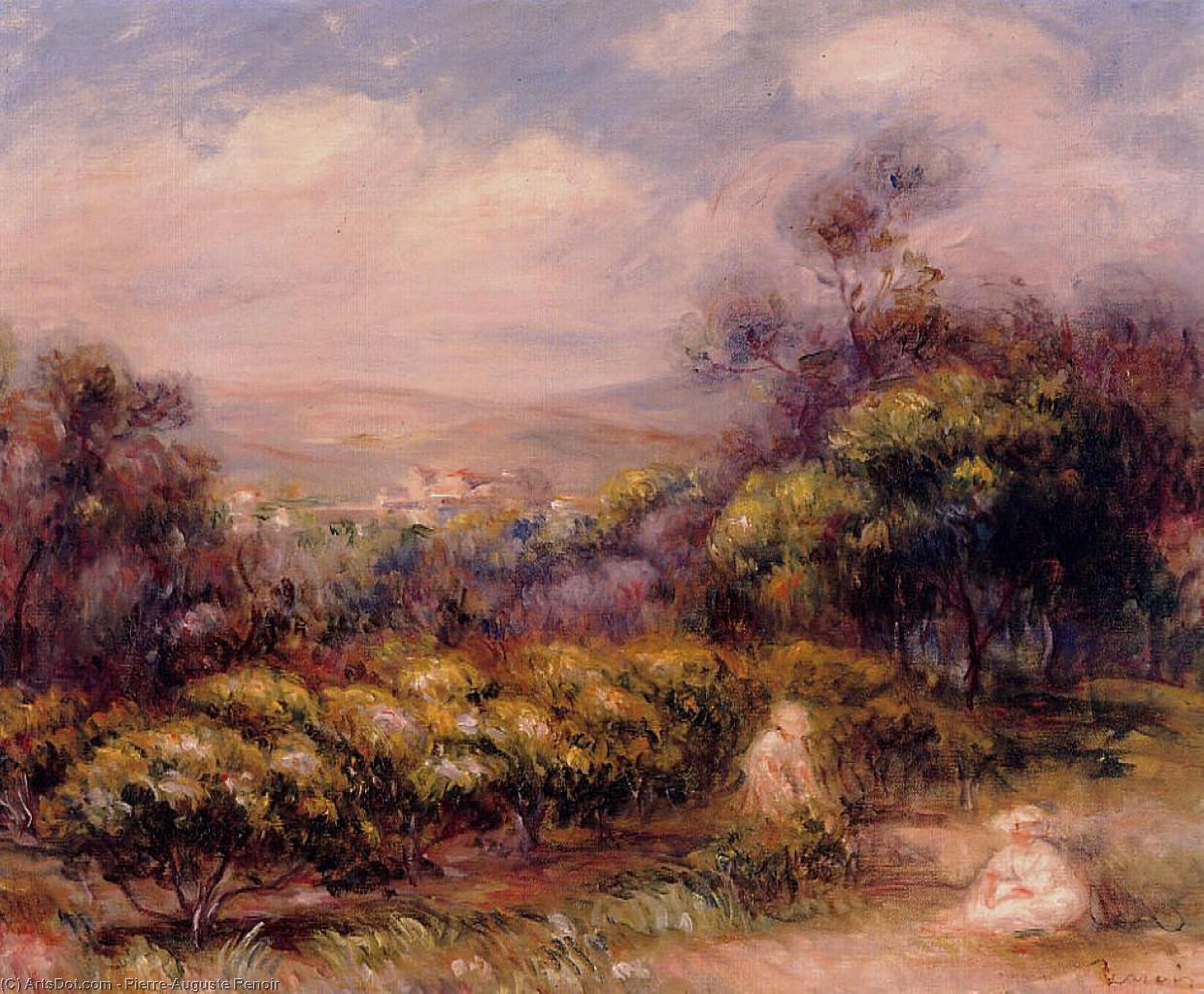 WikiOO.org - Енциклопедия за изящни изкуства - Живопис, Произведения на изкуството Pierre-Auguste Renoir - Cagnes Landscape (13)