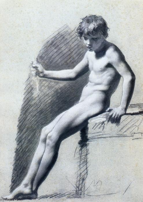 Wikioo.org – La Enciclopedia de las Bellas Artes - Pintura, Obras de arte de Pierre-Paul Prud'hon - sentado desnudo cifra