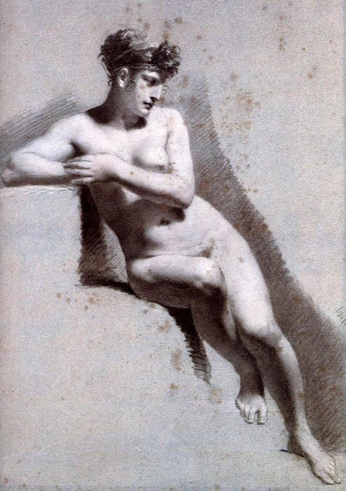 WikiOO.org - Encyclopedia of Fine Arts - Maleri, Artwork Pierre-Paul Prud'hon - Female Nude Leaning
