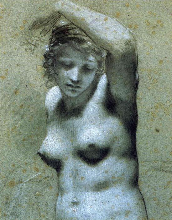 Wikioo.org – La Enciclopedia de las Bellas Artes - Pintura, Obras de arte de Pierre-Paul Prud'hon - busto de feminino desnuda