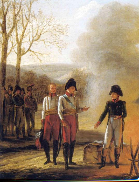 Wikioo.org - The Encyclopedia of Fine Arts - Painting, Artwork by Pierre-Paul Prud'hon - The conversation of Napoleon and Francois II