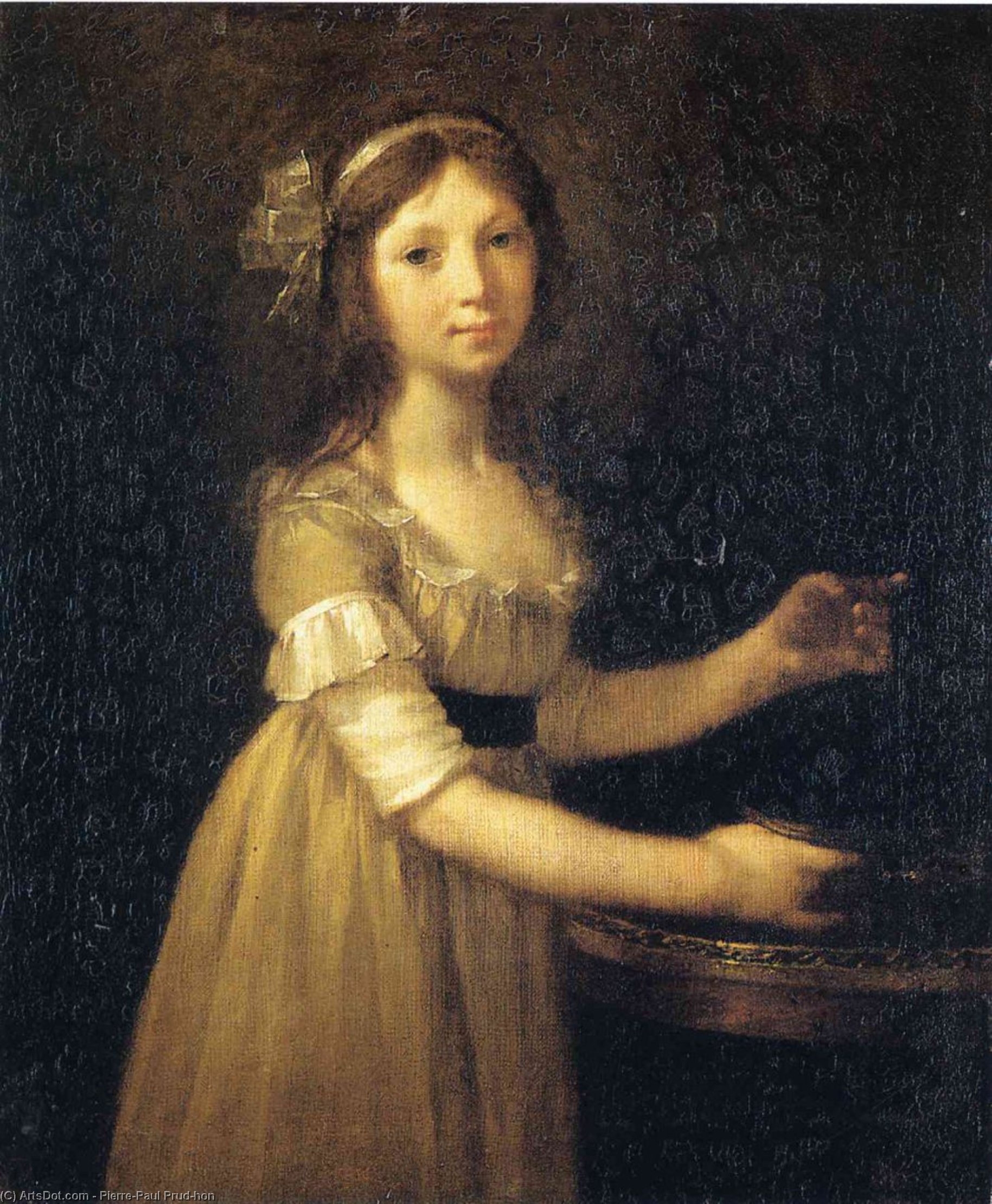 Wikioo.org - The Encyclopedia of Fine Arts - Painting, Artwork by Pierre-Paul Prud'hon - Marguerite-Marie Lagnier, ten years old
