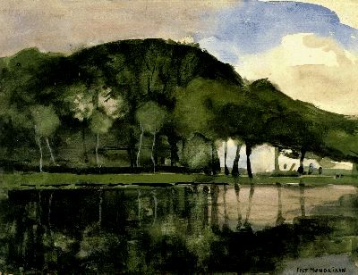 WikiOO.org - Encyclopedia of Fine Arts - Maleri, Artwork Piet Mondrian - Along the Amstel