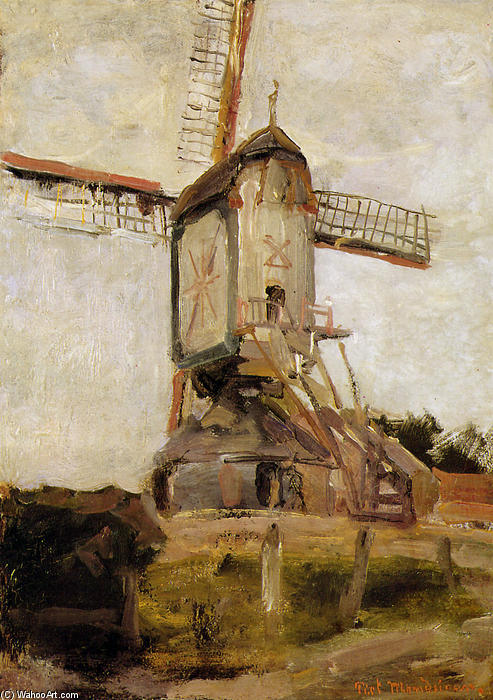 WikiOO.org - Encyclopedia of Fine Arts - Maalaus, taideteos Piet Mondrian - Mill of Heeswijk Sun